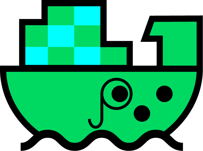 単眼鏡と好奇心旺盛な顔をした緑のアニメの船