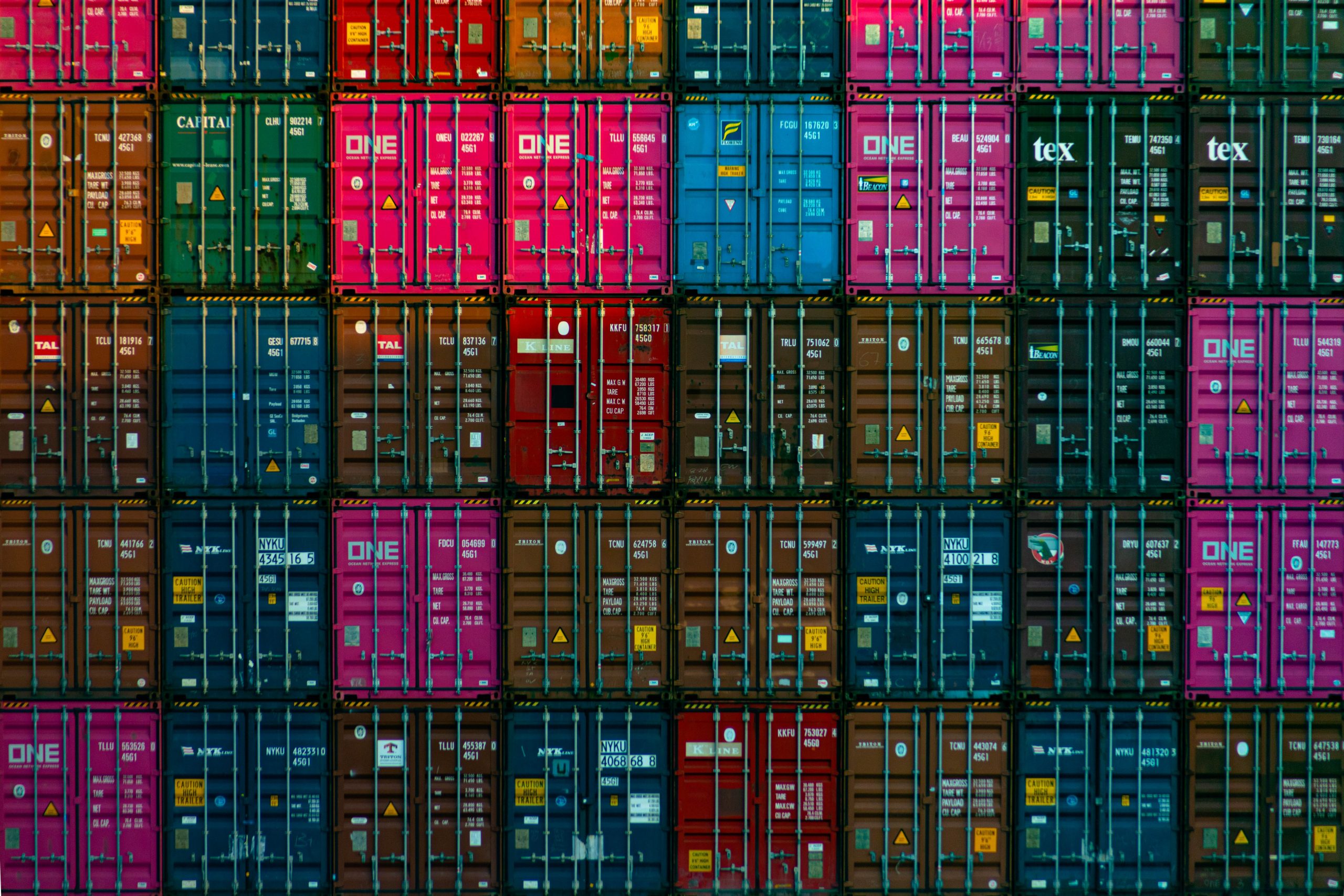 Wall of cargo containers