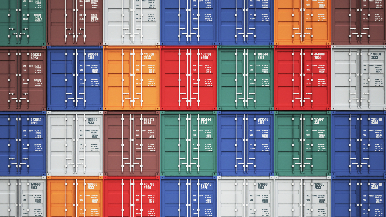 Wall of cargo ship containers